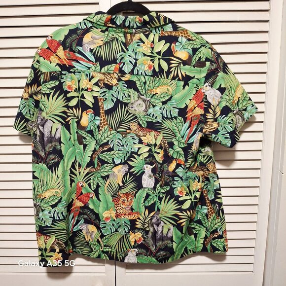 Woman's Aloha Republic Hawaiian Jungle Print Shirt L 100% Cotton Made In Hawaii - Picture 5 of 5